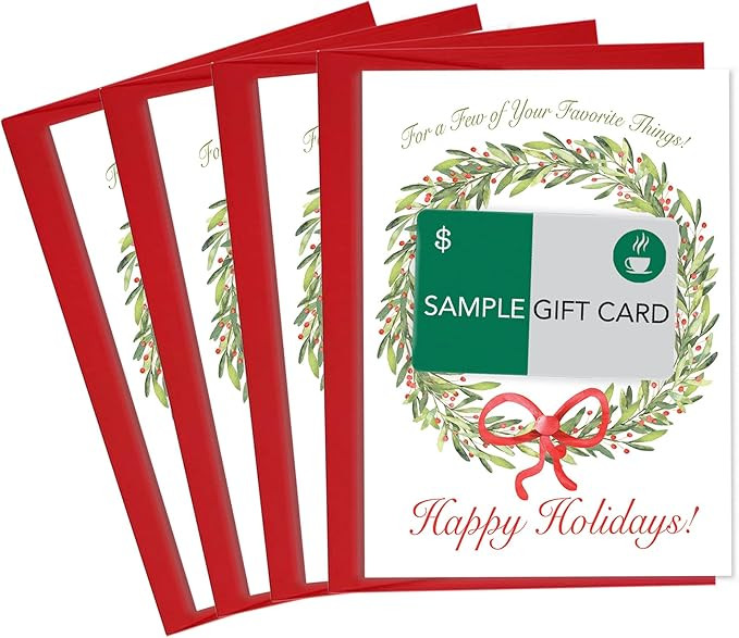 Tiny Expressions – Christmas Gift Card Holders (4 Holiday Giftcard Holders) | Wreath Design | 5... | Amazon (US)