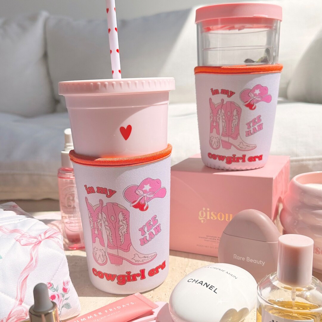 Cowgirl Era Coozie Iced Coffee Cup Sleeve No-condensation Waterproof Cup Protector Machine Washab... | Etsy (US)