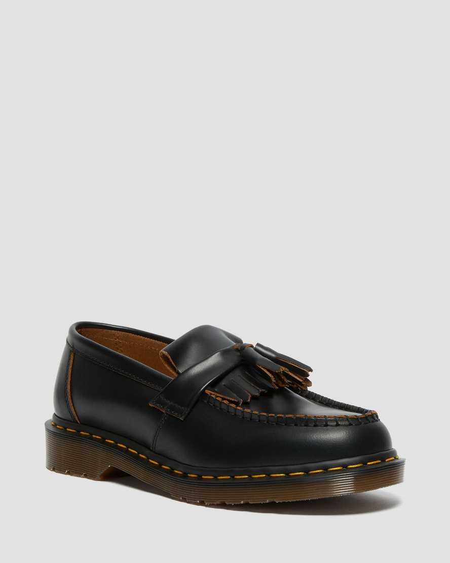Dr. Martens, Vintage Made In England Adrian Tassel Loafers Shoes in Black, Size 13 | Dr. Martens