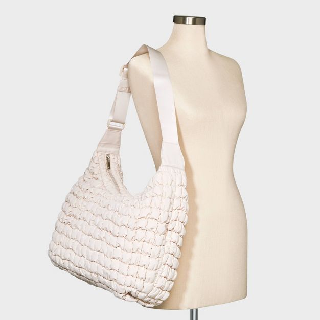 Quilted Athleisure Shoulder Handbag - A New Day&#8482; Off-White | Target