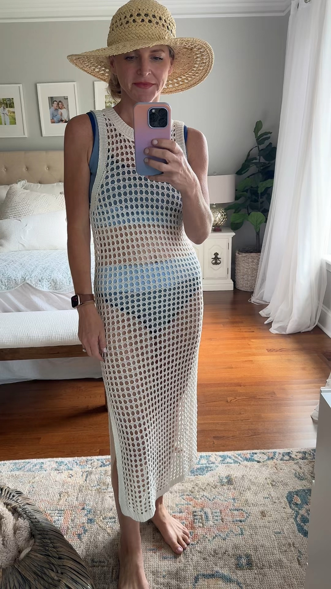 This suit was a preorder color from Lain Snow but I’ve linked the style top and bottom. The cover up is from Target and in stock! 