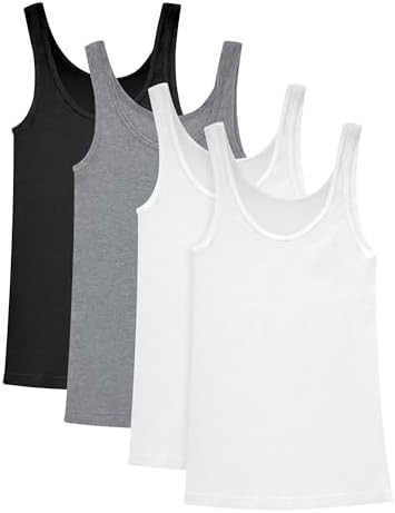 Hanes Originals Pack, Soft Cotton Rib Tank Tops for Women, 4-Pack, White/White/Black/Concrete, Me... | Amazon (CA)