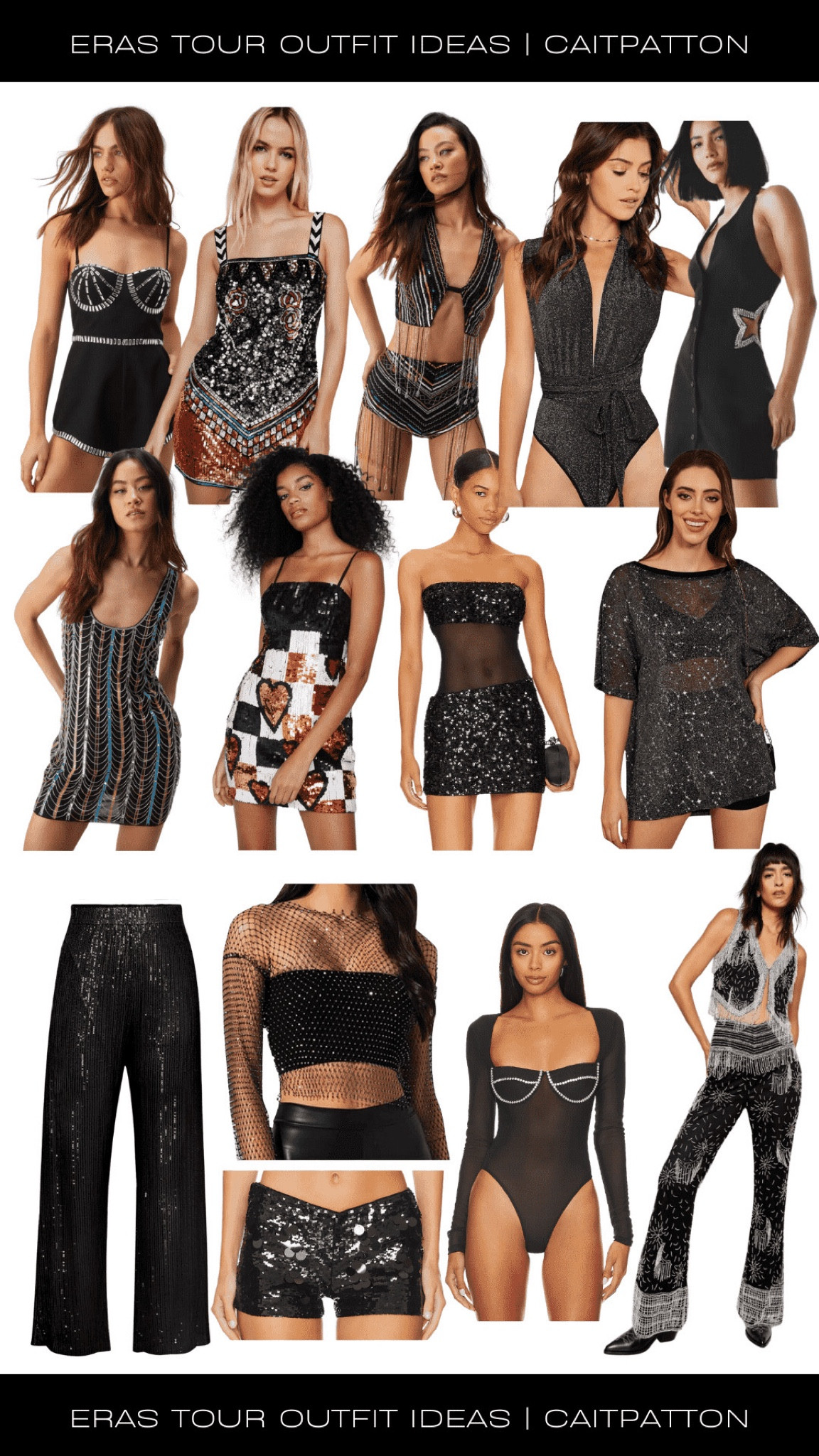 Reputation outfit ideas! Sparkly outfits that call back to Rep Tour! Reputation outfits, reputation outfit, reputation outfit ideas, reputation outfit inspo, rep outfit, rep inspo, rep outfits, rep eras tour outfit, reputation eras tour outfit, Taylor swift eras tour outfit, reputation era, eras tour outfit idea, eras tour outfit inspo, reputation Taylor's version, sparkly dress, rhinestone dress, rhinestone set, sparkly set, rhinestone pants, rhinestone bodysuit, sparkly bodysuit, black sparkly dress, black rhinestone dress 

#LTKParties #LTKStyleTip #LTKSaleAlert