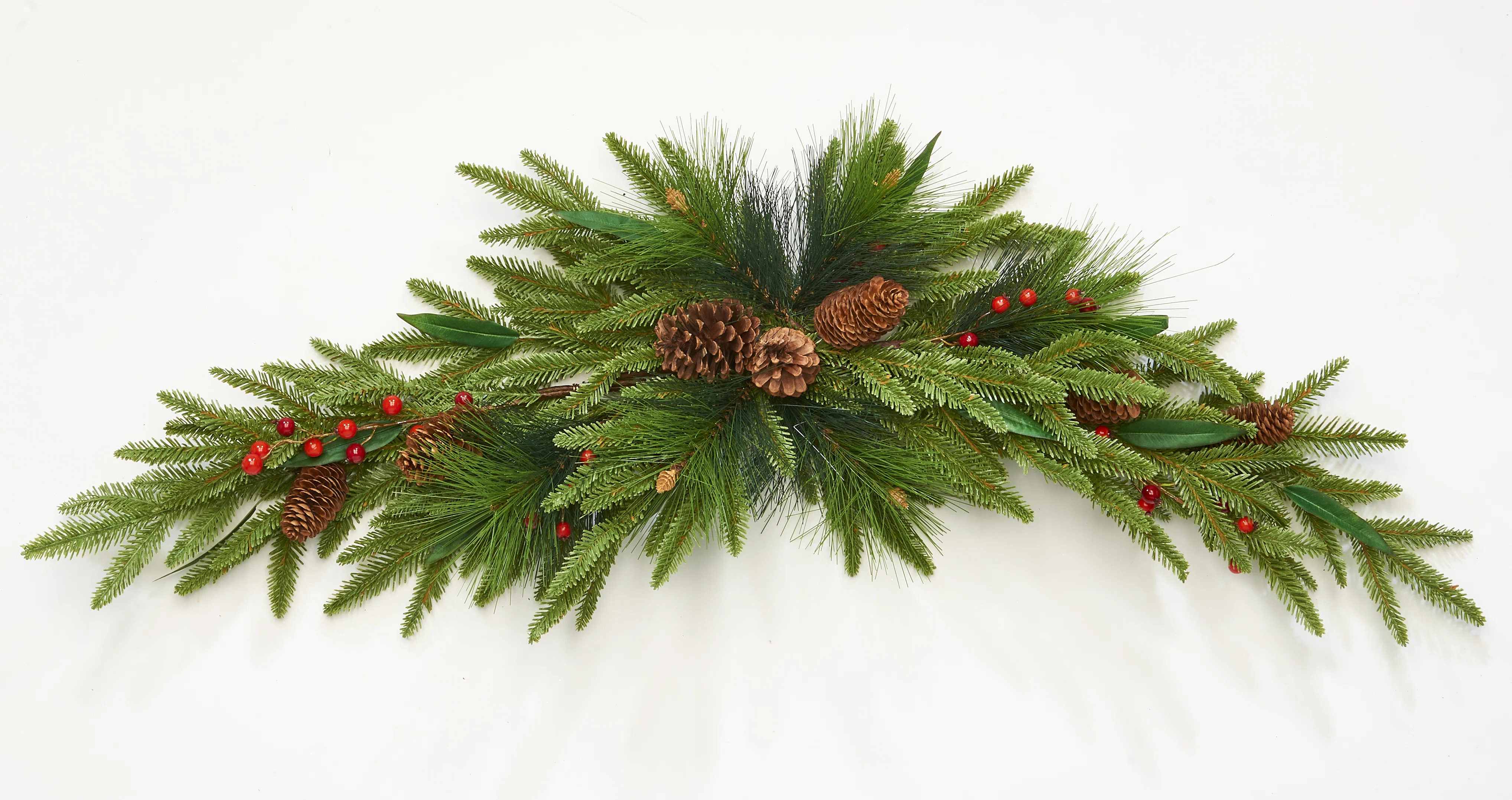The Holiday Aisle® 42" Artificial Christmas Spruce Pine Cone Berry Swag | Wayfair | Wayfair North America