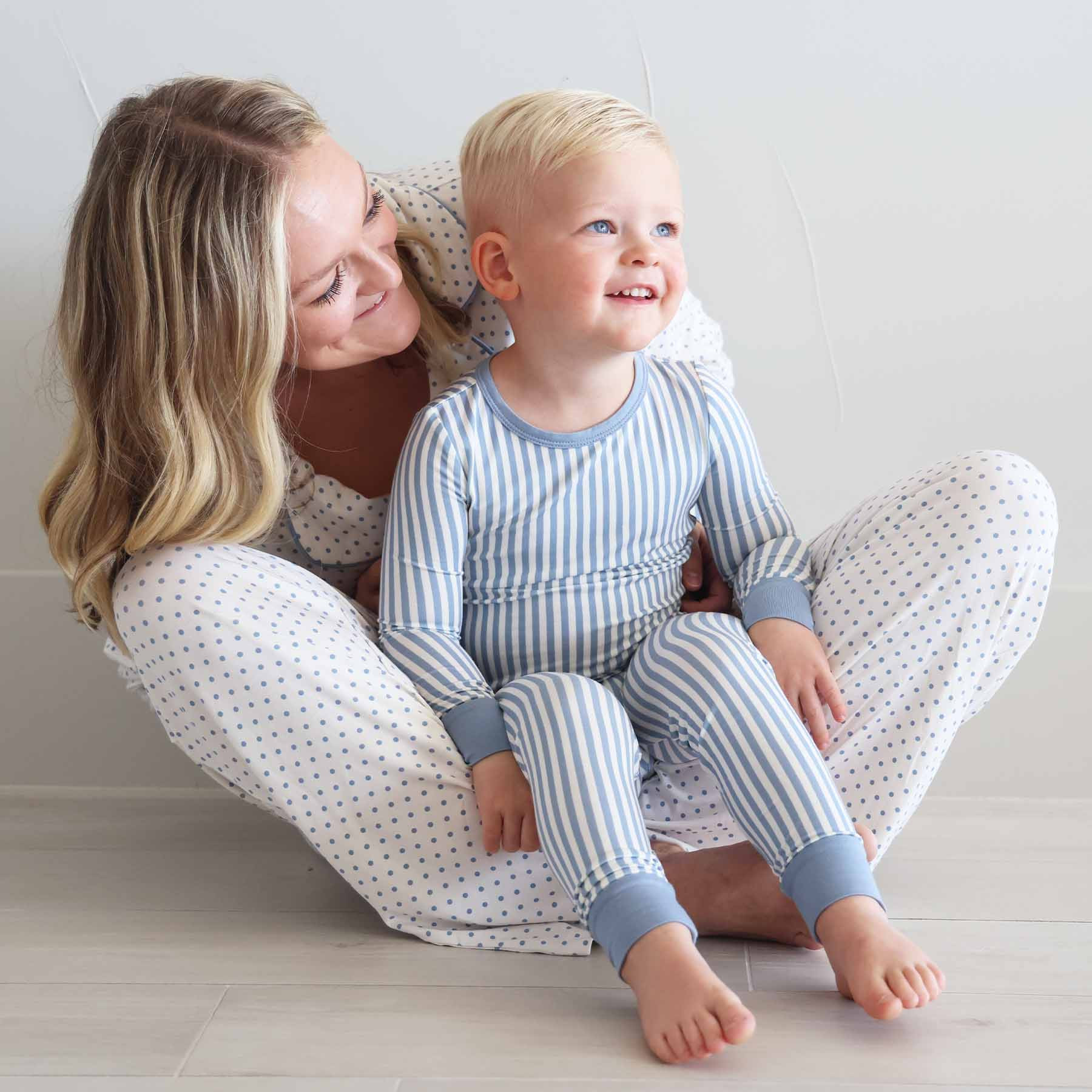 Snuggle Stripes Two Piece Pajama Set | Caden Lane