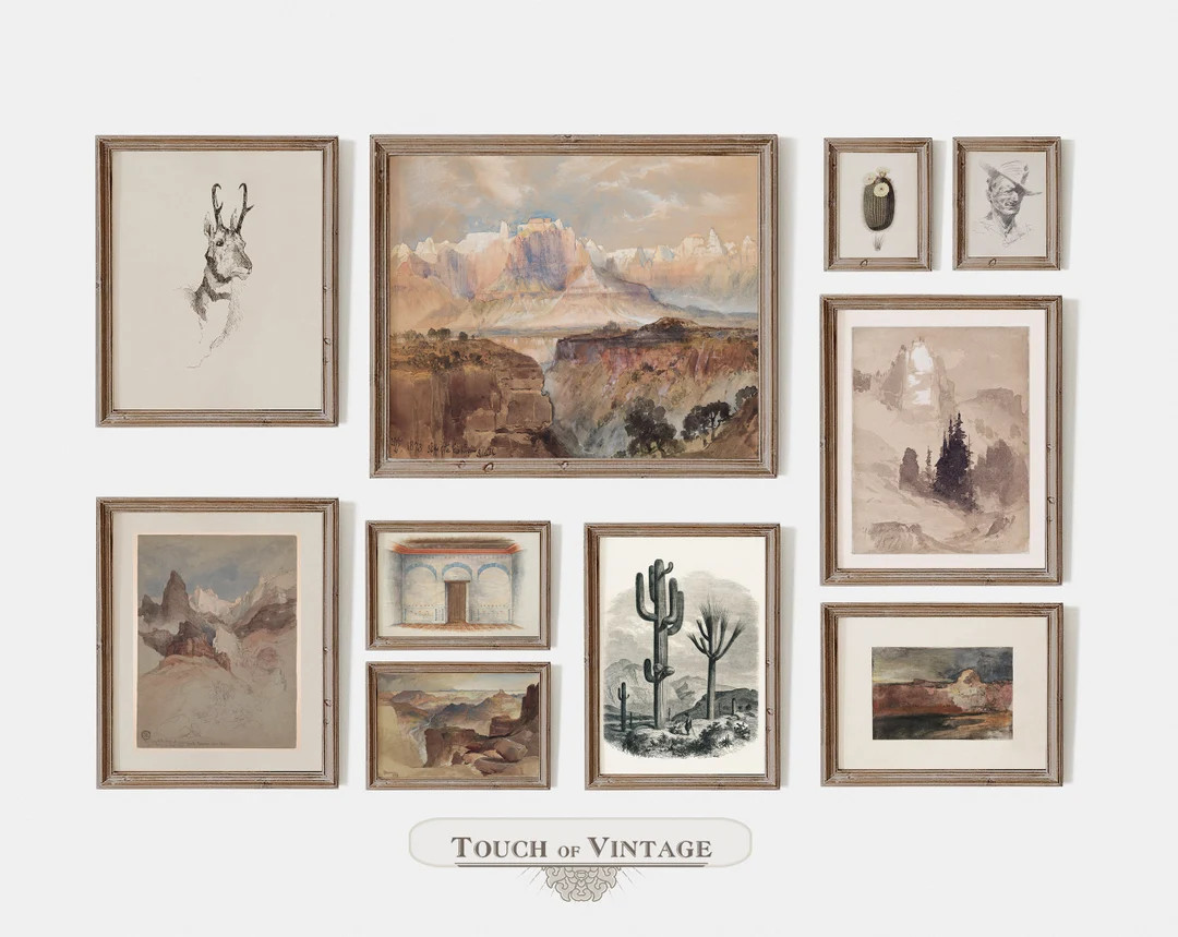 Vintage Southwestern Gallery Wall Set of 10 Prints, American Country Decor, Printable Rustic Ranc... | Etsy (US)