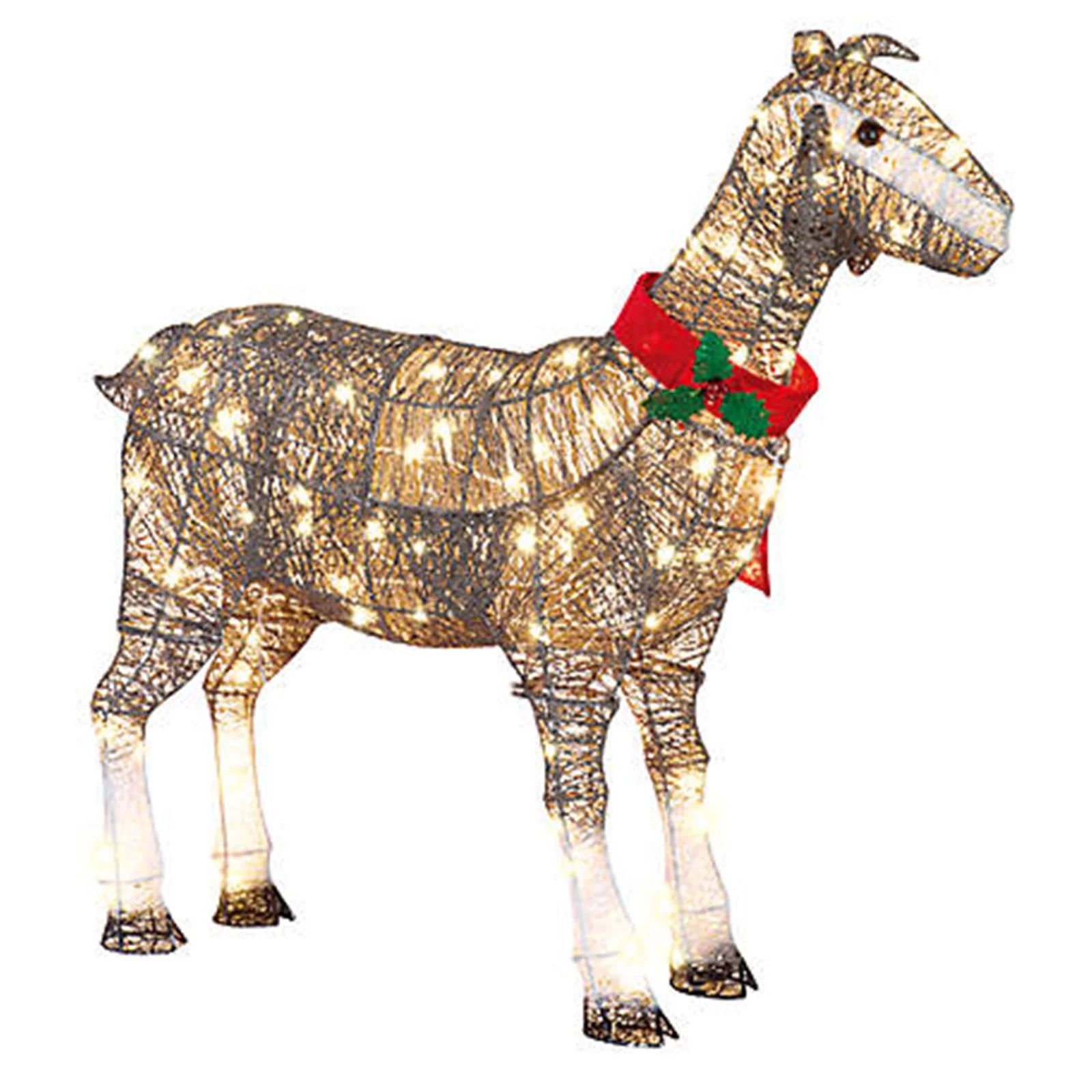 MERSARIPHY Goat with Scarf Christmas Decoration, Metal Goat Ornaments with Led Lights - Walmart.c... | Walmart (US)