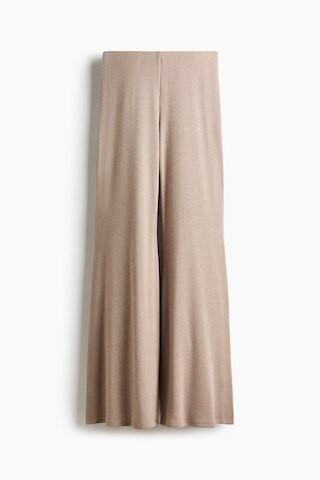 H & M - Flared fine-knit trousers - Graubraun | H&M (DE, AT, CH, NL, FI)