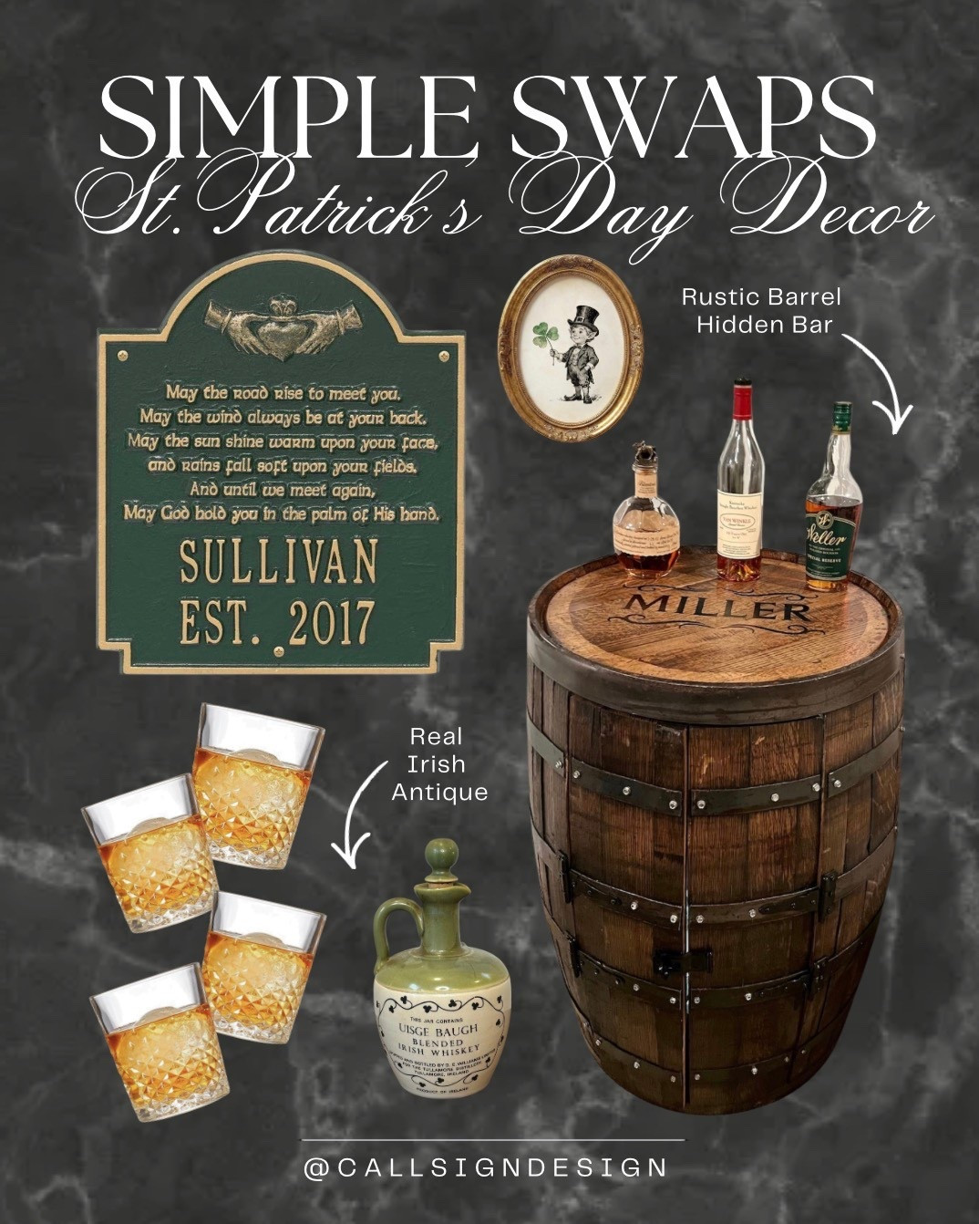 A hidden bar tucked inside a barrel that feels like a secret worth discovering. A custom sign and layered artwork add character and story, turning it into a true conversation piece. 🥃☘️🇮🇪

#HiddenBar #HomeBarDecor #StatementPieces #TimelessStyle #CollectedHome #HomeDecor #DesignDetails #callsigndesign