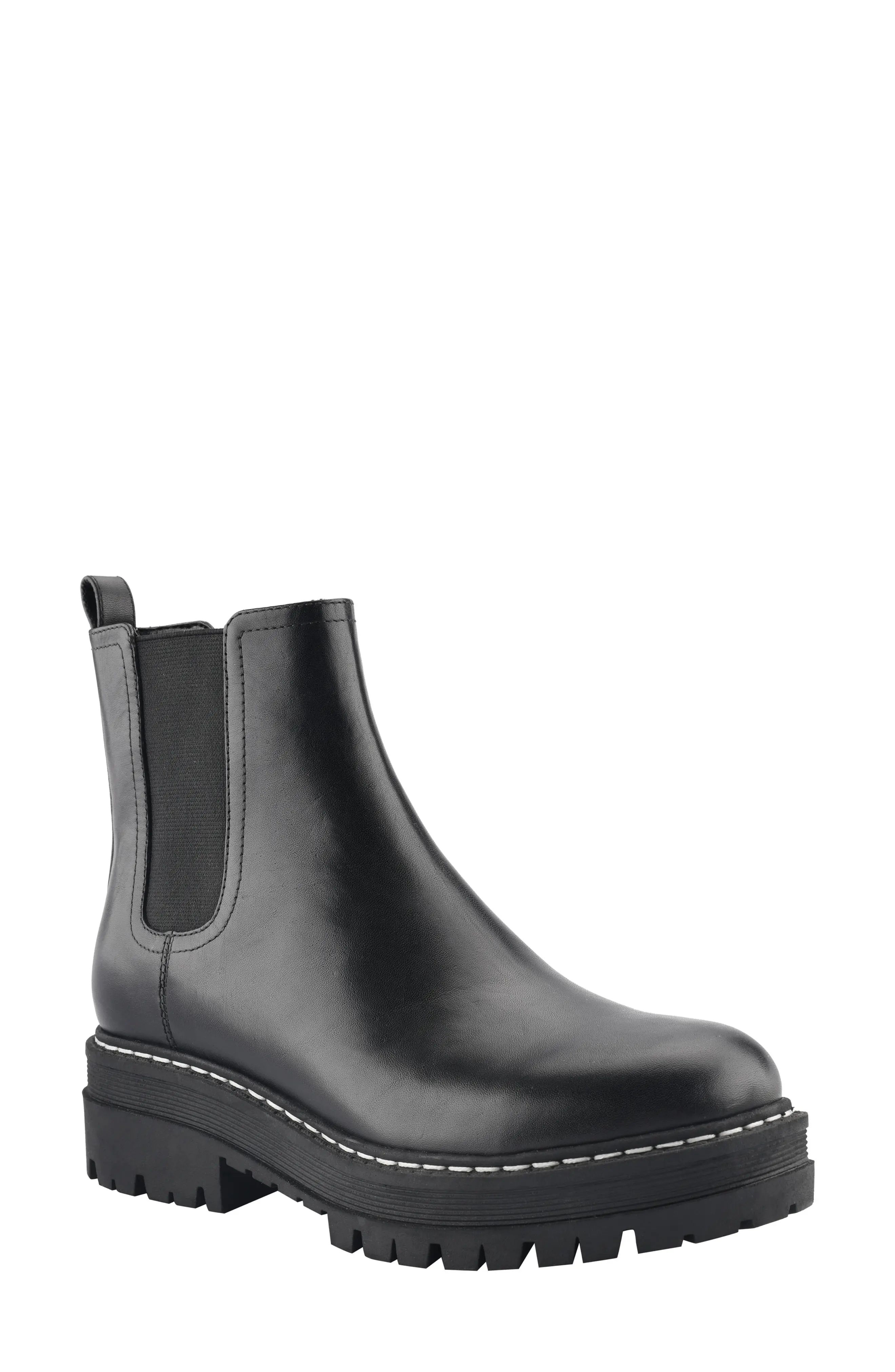 Marc Fisher LTD Padmia Chelsea Boot, Size 5 in Black/Black Leather at Nordstrom | Nordstrom
