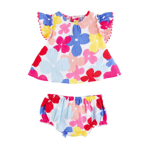 Floral Pinafore Bloomer Set | Classic Whimsy