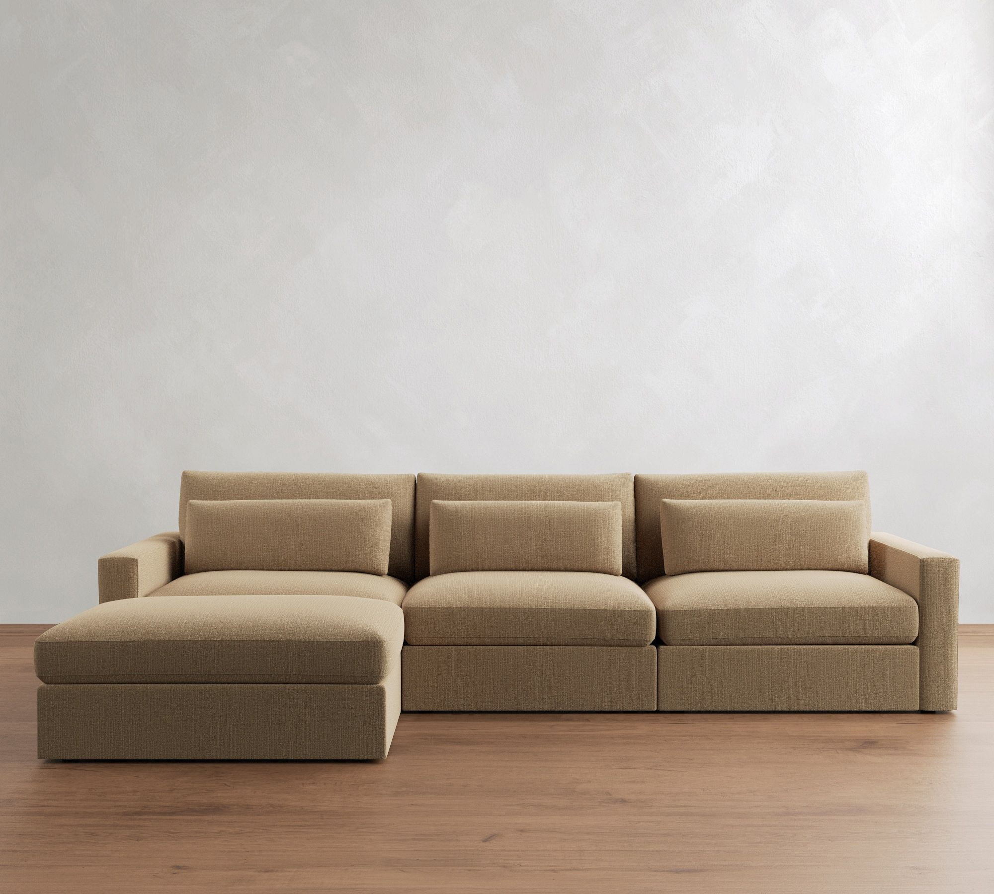 Westwood Square Arm Deep Seat Modular Chaise Sectional (142") | Pottery Barn (US)