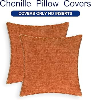 CaliTime Fall Throw Pillow Covers Decorative 20 X 20 Inches Pack of 2 Cotton Thread Stitching Edg... | Amazon (US)