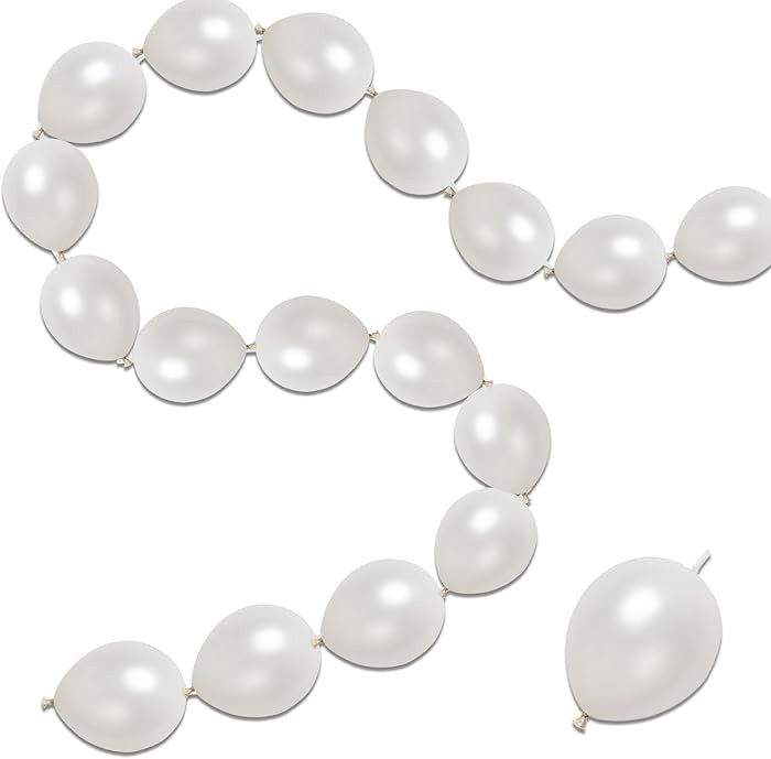 100 Pcs Quick Link Balloons White Metallic 6 inch, Latex Linking Balloons Pearl White for Balloon... | Amazon (US)