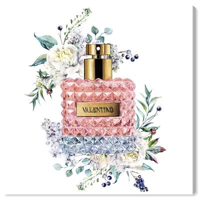 'Doll Memories - Valentino Perfume' Graphic Art Print House of HamptonÂ® Size: 36" H x 36" W x 1.5"  | Wayfair North America