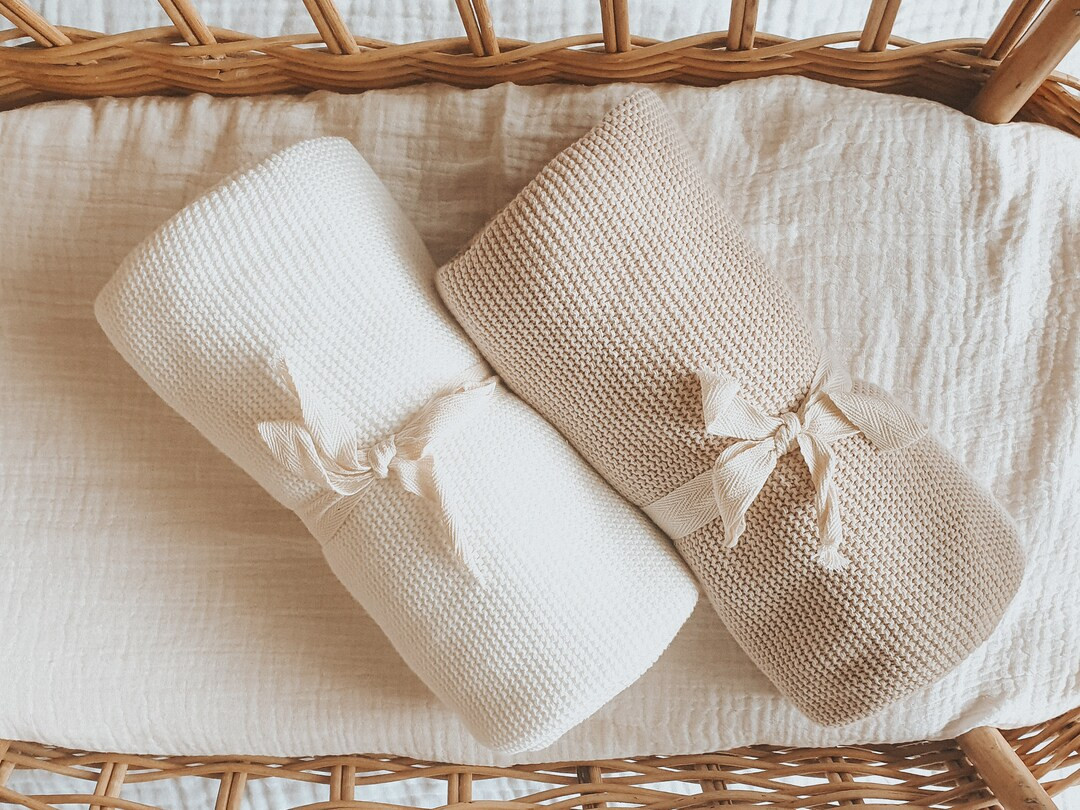 Classic Heirloom Knit Baby Blanket 100% Cotton Baby Shower - Etsy | Etsy (US)