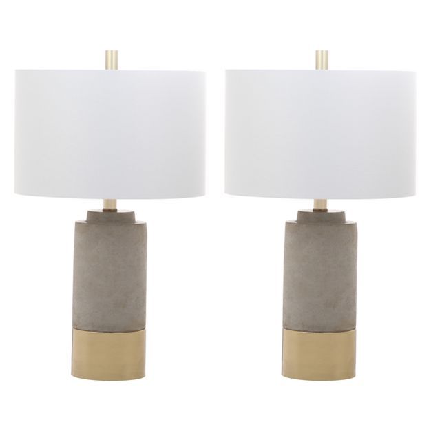 (Set of 2) 24" Bron Table Lamp Gray (Includes CFL Light Bulb) - Safavieh | Target