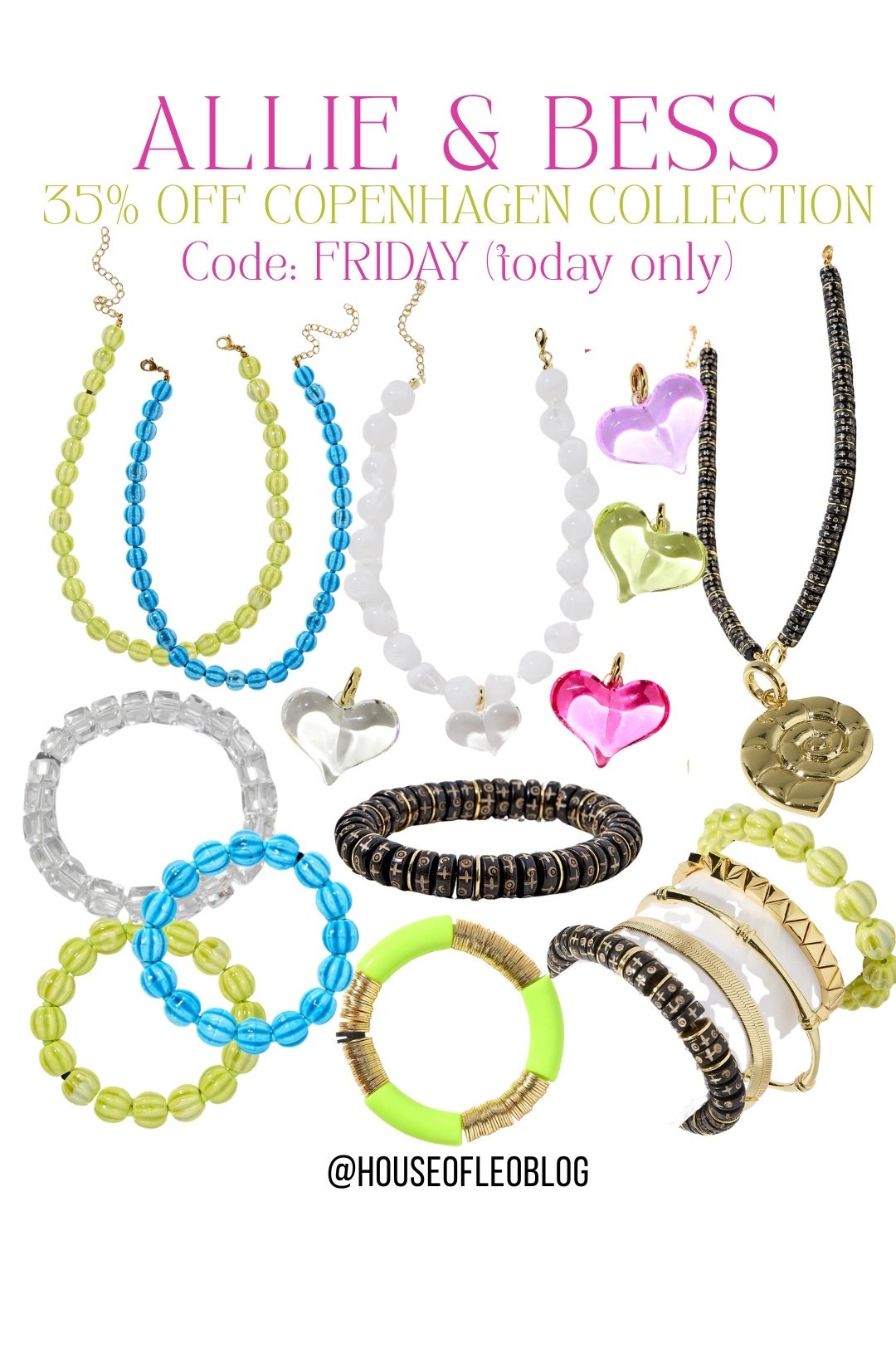 Code: FRIDAY on 6/12. Code HOUSEOFLEO20 after. Beaded necklaces, beaded bracelets, heart necklace. Summer jewelry.

#LTKSaleAlert
