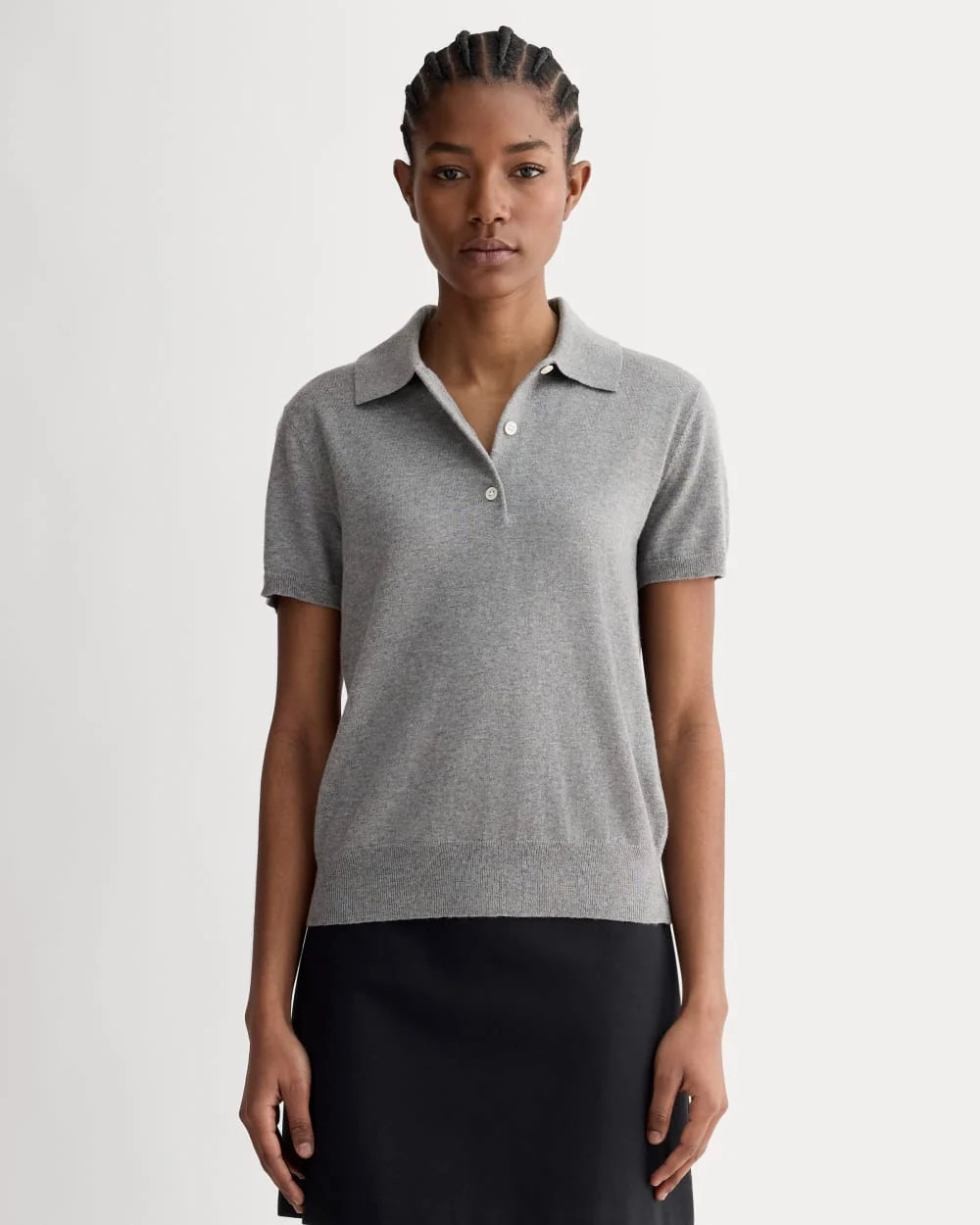 The Polo in Cotton Cashmere | Heather Charcoal | Everlane