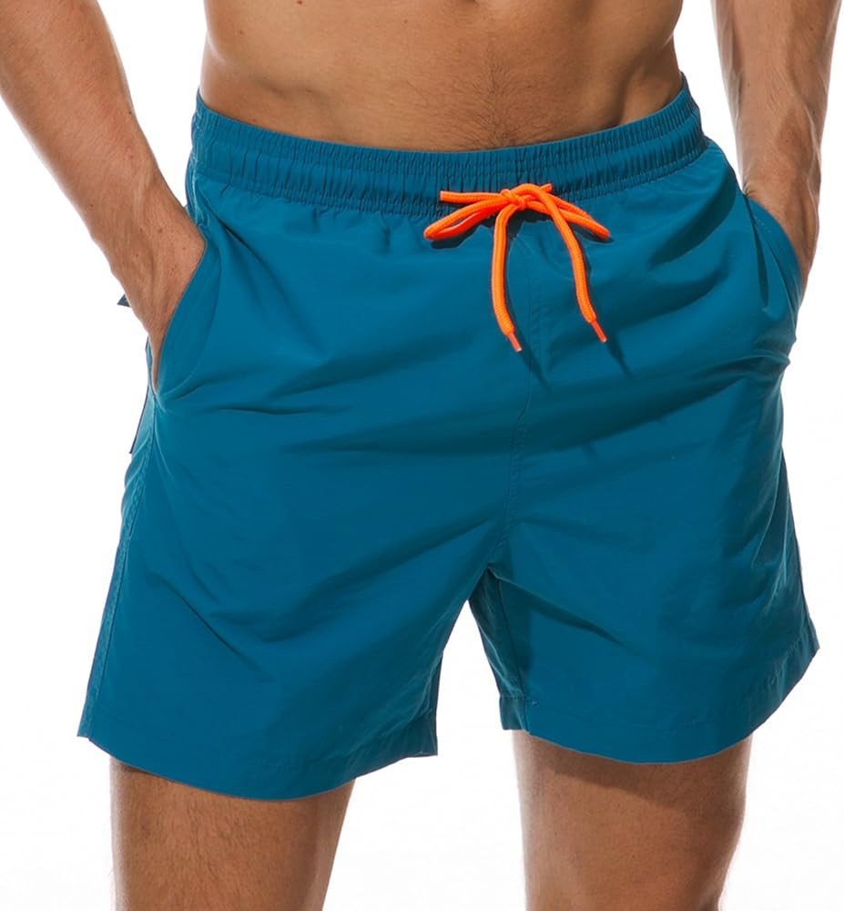 SILKWORLD Men's Swim Trunks Quick Dry Beach Shorts with Pockets | Amazon (US)