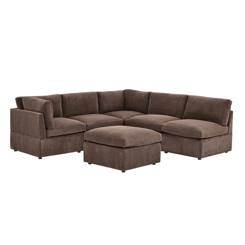 6 - Piece Corduroy Sectional | Wayfair North America