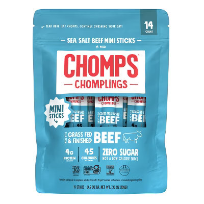 Chomps Snack Sticks Chomplings Sea Salt Beef Mini Sticks - 7oz/14ct | Target