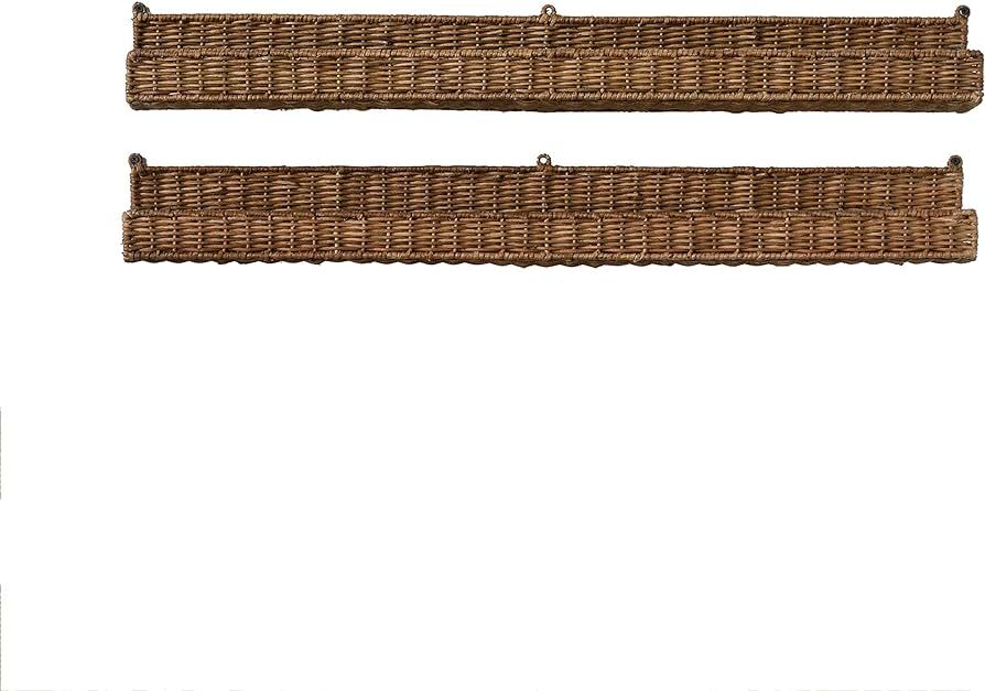 Creative Co-Op Handwoven Rattan Wall Shelf | Amazon (US)