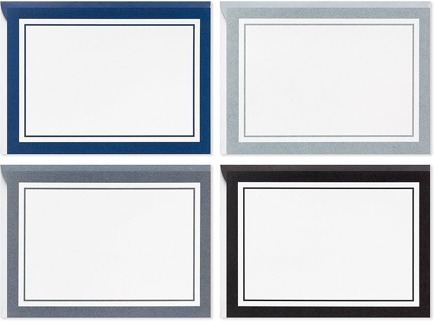 Hallmark Blank Cards Assortment with Organizer, Black & White Stripes (40 Note Cards with Envelop... | Amazon (US)