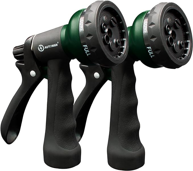 AUTOMAN Garden Hose Nozzle 2PK, ABS Water Spray Nozzle with 7 Adjustable Patterns, Slip Resistant... | Amazon (US)