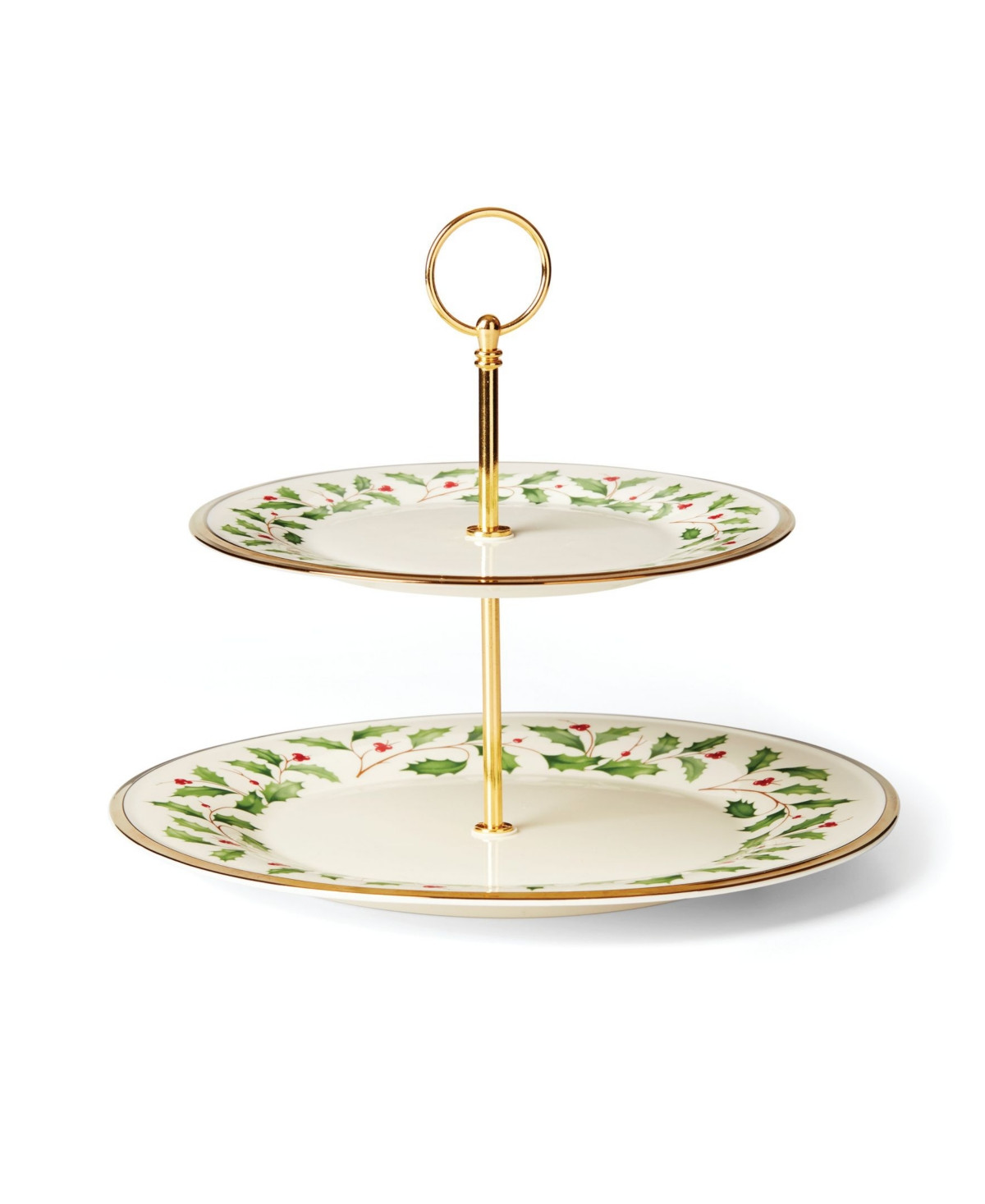 Lenox Holiday 2 Tiered Server - Red, Green and Ivory | Macy's