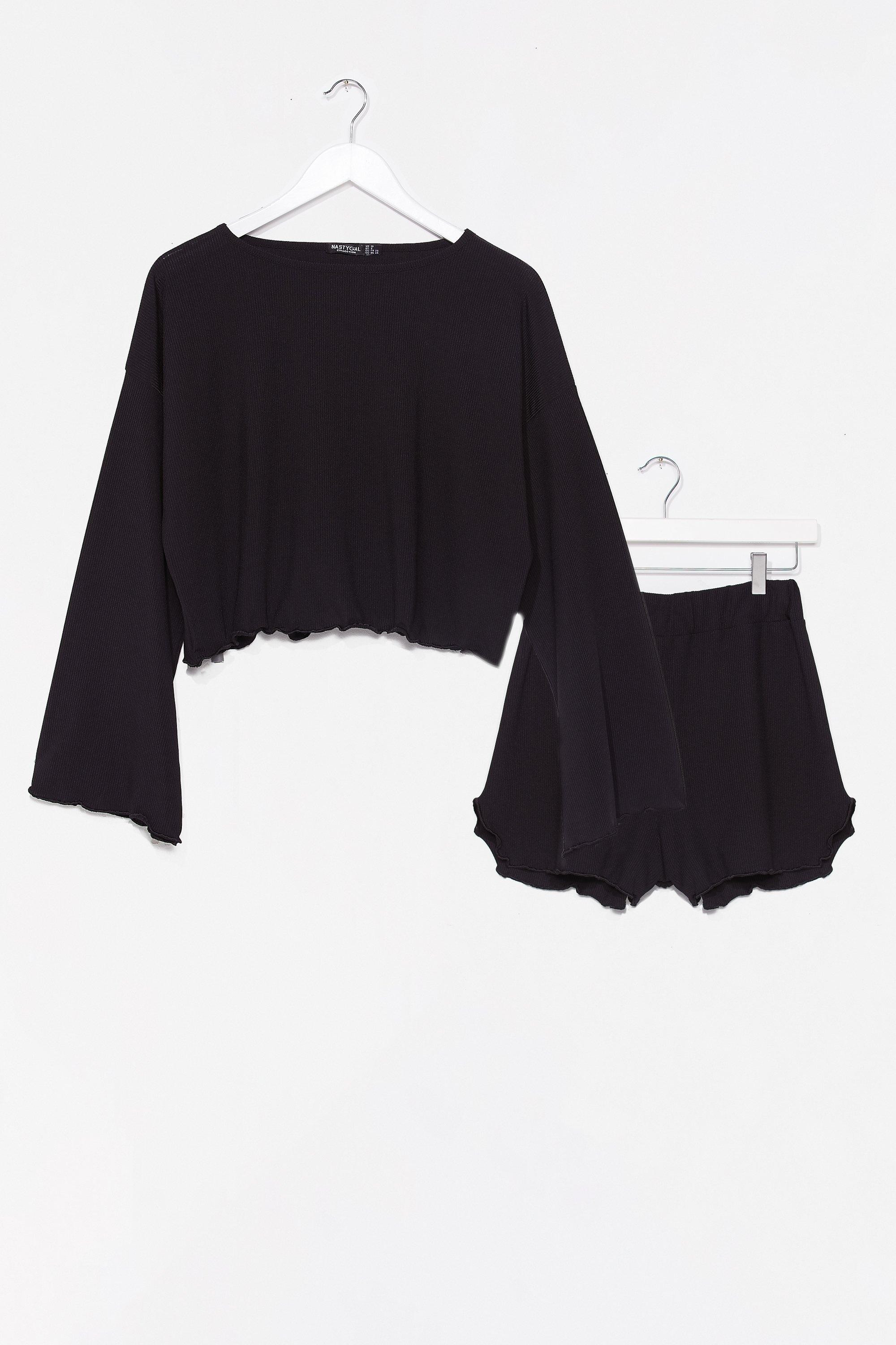 Rib's Been a Long Day Ruffle Pajama Shorts Set | NastyGal (US & CA)