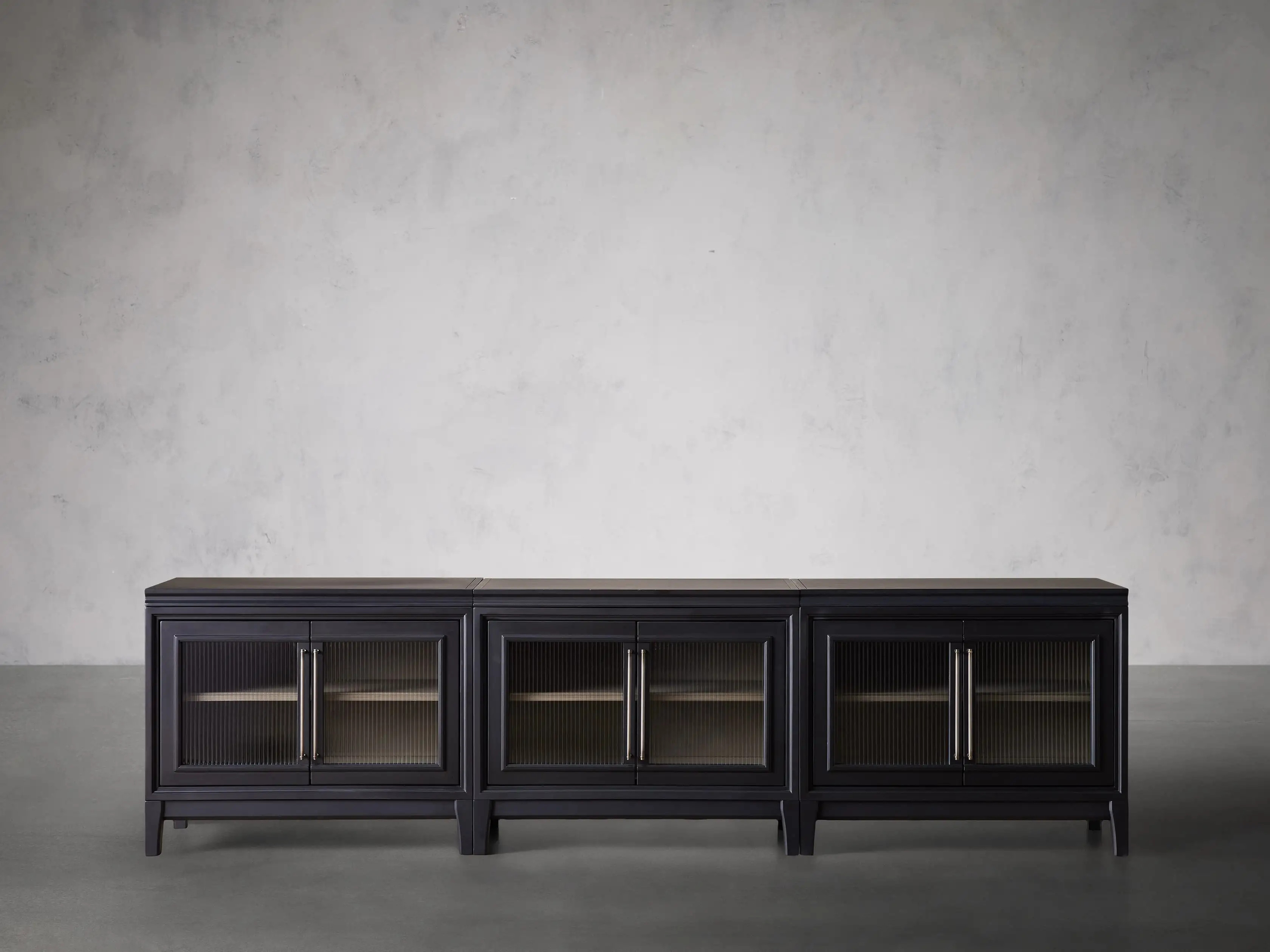 Rowan Modular Reeded Glass Media Console | Arhaus