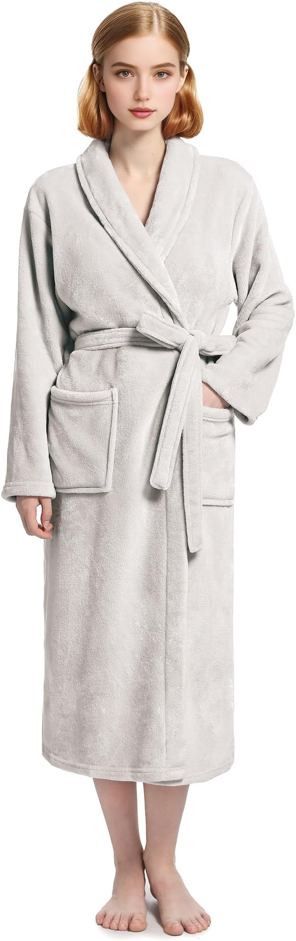 Plush Soft Robes for Women, Premium Fleece Womens Robe Cozy Warm Bathrobe | Amazon (US)