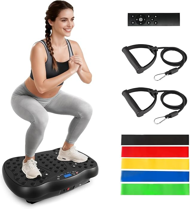 Vibration Plate Exercise Machine, Vibrating Plate for Lymphatic Drainage Weight Loss, 450lbs Capa... | Amazon (US)