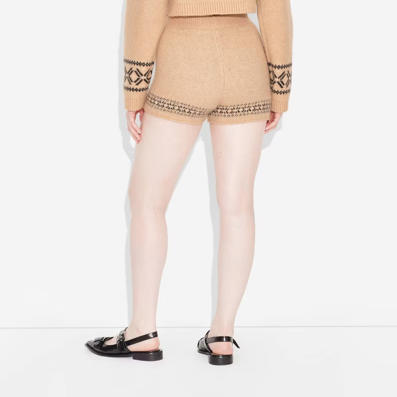Women's Mid-Rise Holiday Sweater Hot Shorts - Wild Fable™ | Target