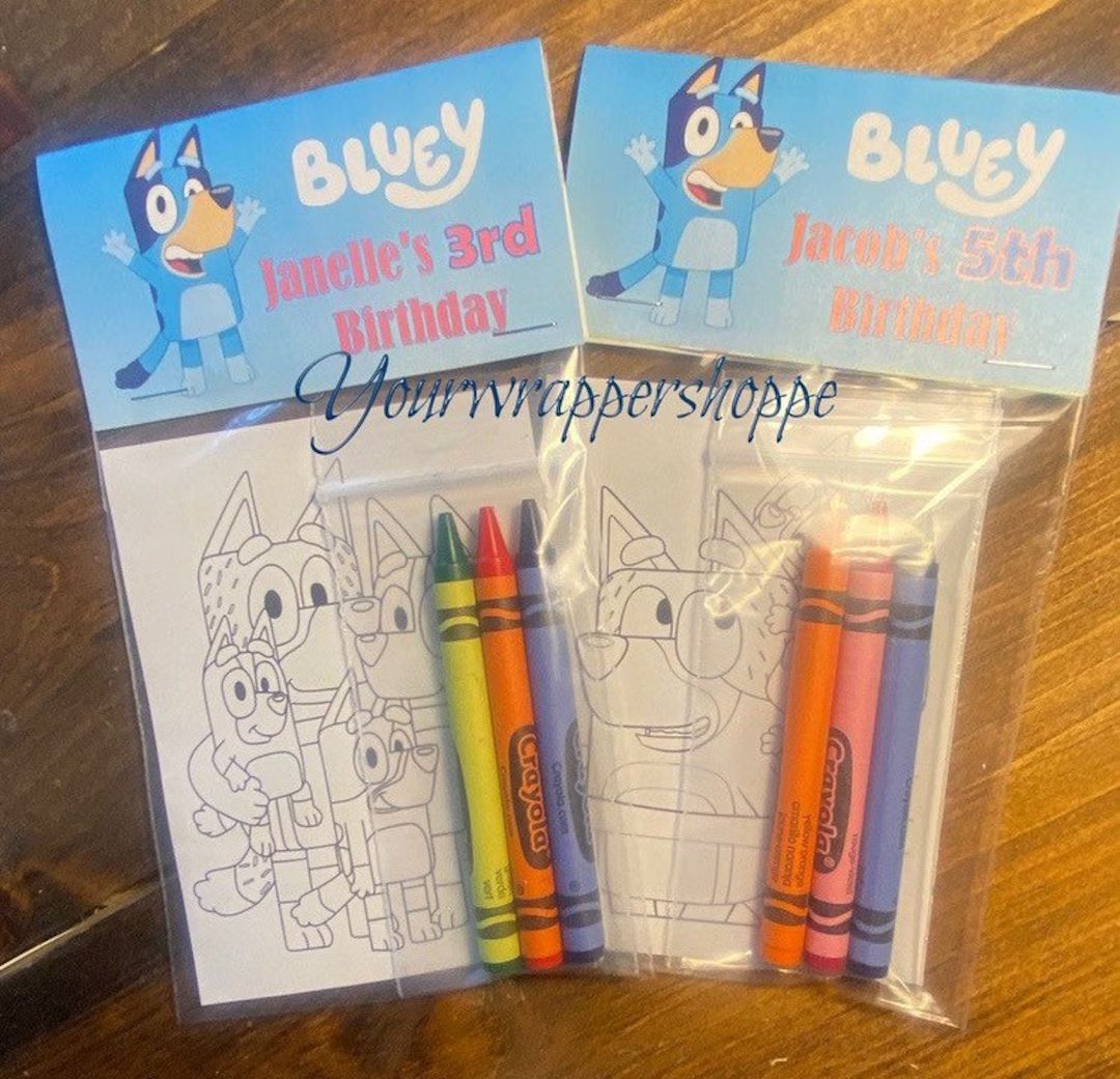 Bluey Inspired Coloring Pages Party Favors Bags and Toppers - Etsy | Etsy (US)