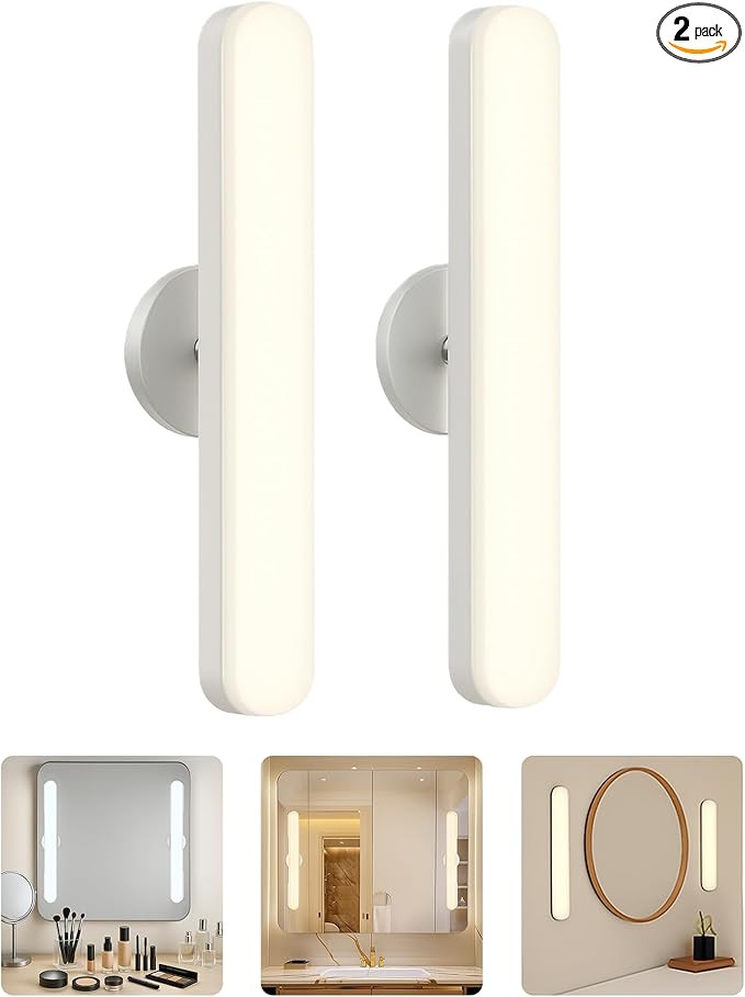 Set of 2 Wireless Vanity Makeup Lights for Mirror, Rechargeable LED Stick On Light Bar for Bathro... | Amazon (US)