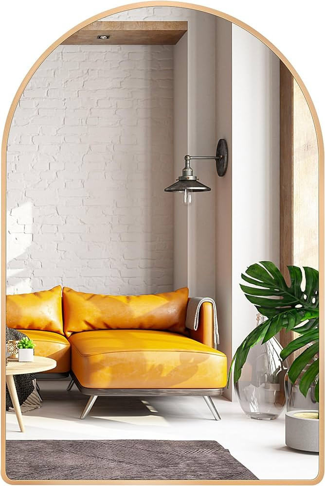 MYlovelylands 30x40 inch Gold Large Arched Mirror for Bathroom Vanity Mirror or Wall Decor Arch M... | Amazon (US)