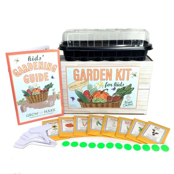 DIY GROW KIT Garden for Kids! Make & Learn how to Grow Vegetables, Flowers! Children love growing... | Etsy (US)