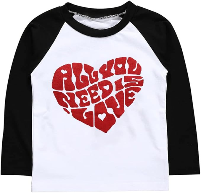 Big Sister Shirt for Toddler Girls Love Heart T-Shirts Raglan Long Sleeve Cotton Tops Birth Cloth... | Amazon (US)