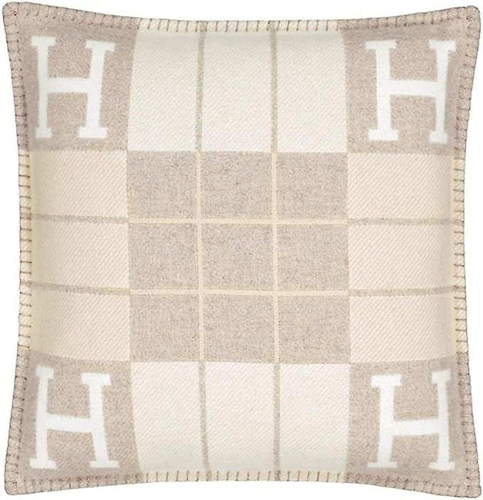 Cozy Wool Decorative Throw H Pillow Covers H for Couch and Bed Queen Pillowcase Strip Khaki | Amazon (US)