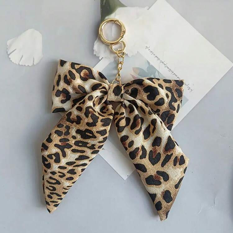 Chic Leopard Bow Knot Keychain | SHEIN