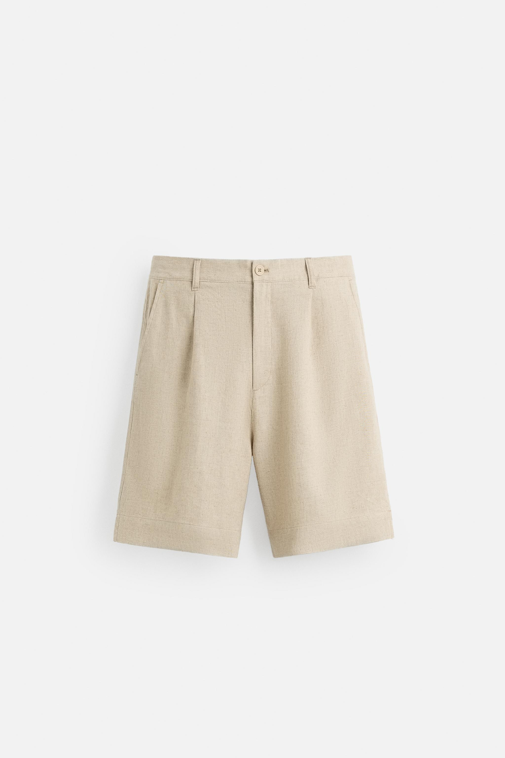LINEN/VISCOSE OVERSIZE BERMUDA SHORTS | Zara UK