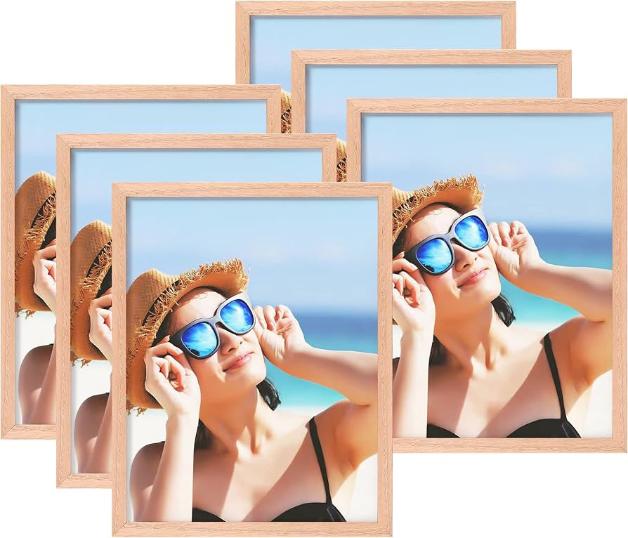 ATOBART 8x10 OAK Solid Wood Picture Frames Set of 6, Natural Wood Color Photo Frames with High De... | Amazon (US)