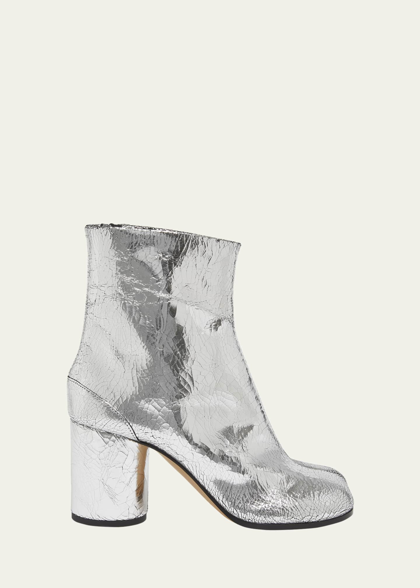 Maison Margiela Tabi Split-Toe Metallic Leather Ankle Boots | Bergdorf Goodman