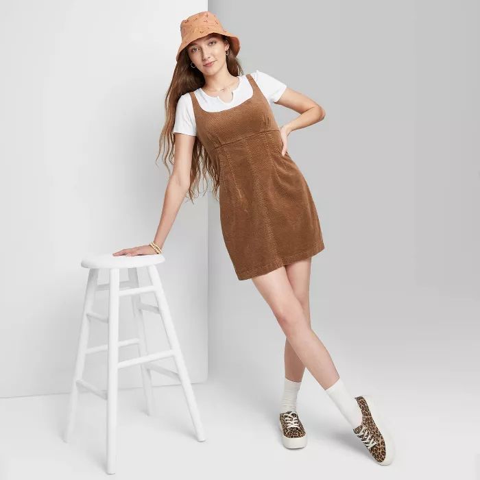 Women's Cord Fitted Pinafore Dress - Wild Fable™ | Target