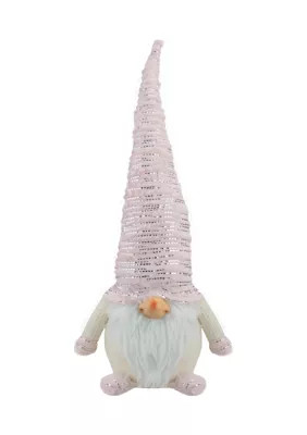 Northlight 16Inch Pink Ivory and Silver Plump Christmas Gnome Figure | Belk