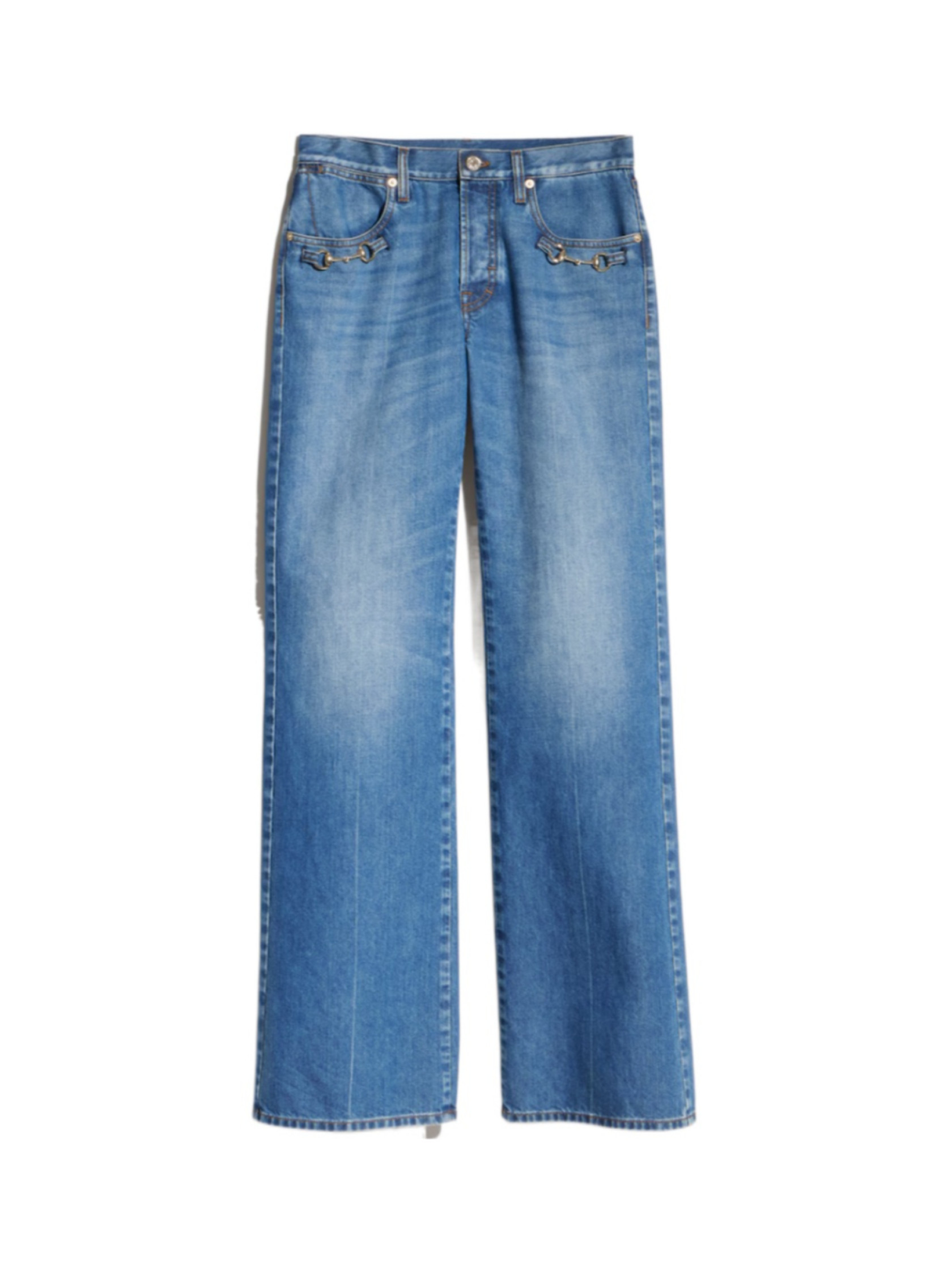 Bootcut cotton denim pants with Horsebit | Senser US