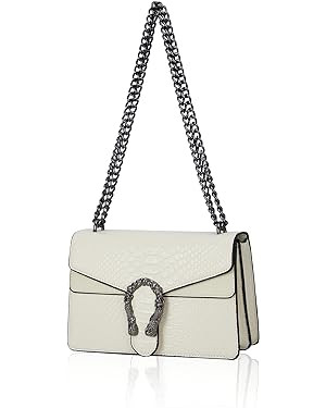 Aiqudou Crossbody Bag and Satchel Purse for Women - Fashion Snake Print Chain Purse Luxury PU Lea... | Amazon (US)