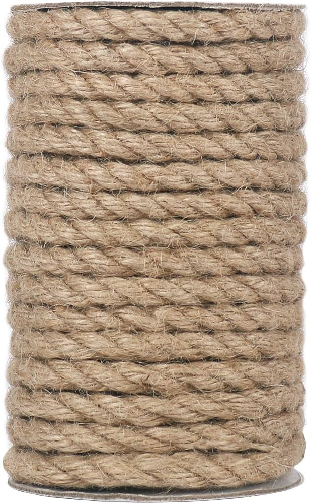 Vivifying Jute Rope, 50 Feet 8mm Natural Heavy Duty Twine for Crafts, Cat Scratch Post, Bundling ... | Amazon (US)